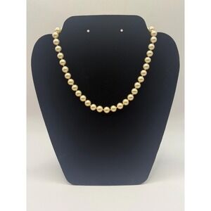 Vintage Faux Pearl Beaded Necklace – Classic Single Strand Costume Jewelry